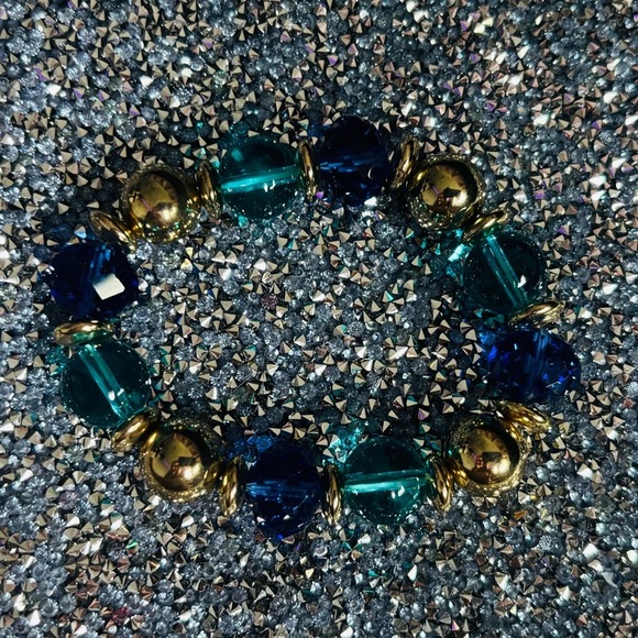 JEWELED STRETCHY BRACELET |
BLUE-TEAL-GOLD | - Picture 2 of 6